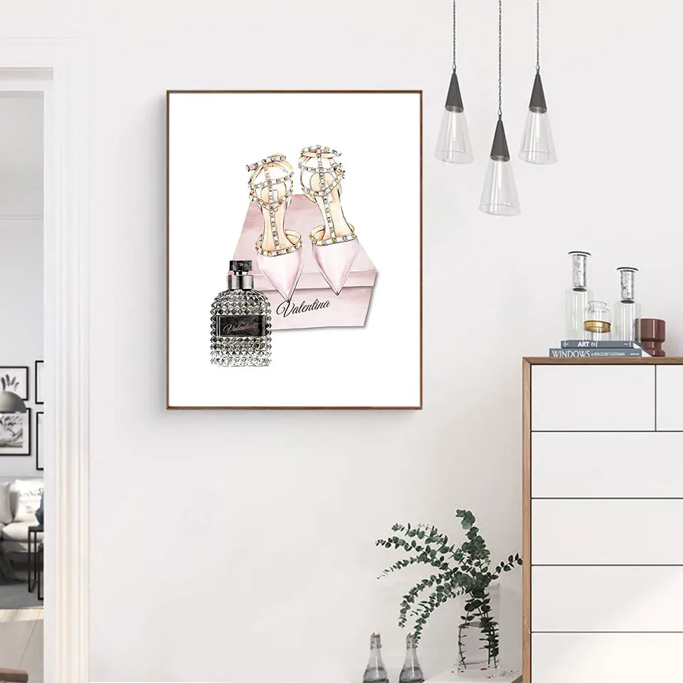 Модный постер для макияжа девушек холст с рисунком растений искусство на высоких