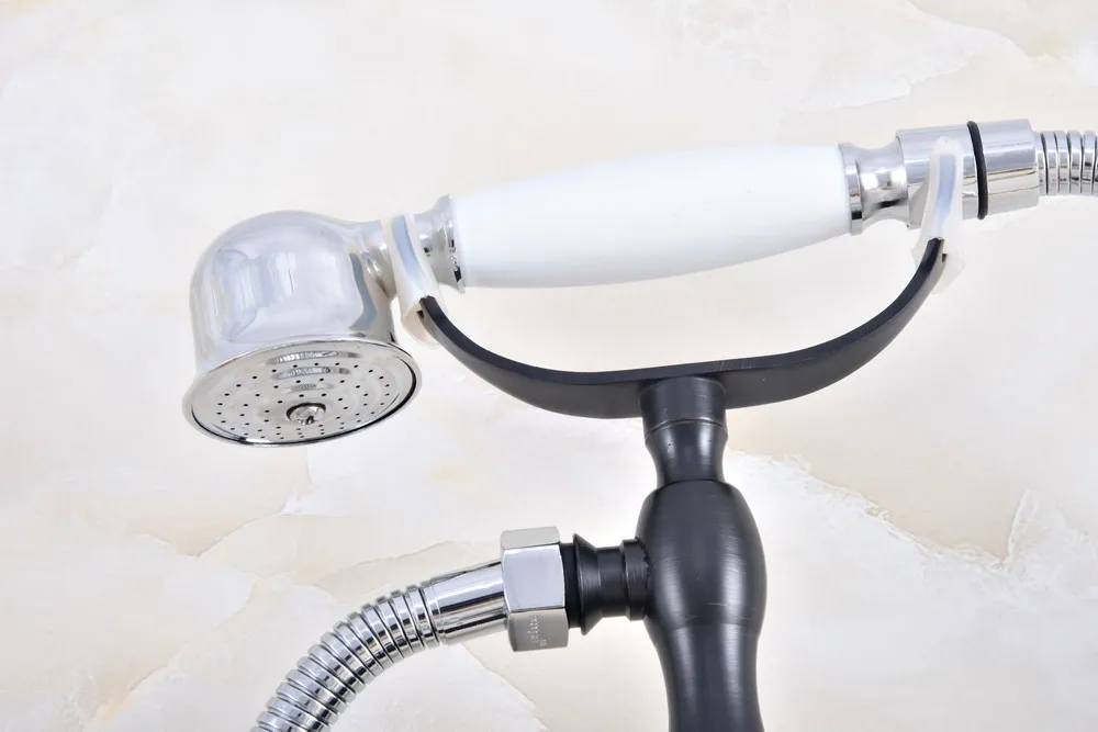 Черный серебристый Смесители Для ванны и душа набор двойных ручек смеситель кран