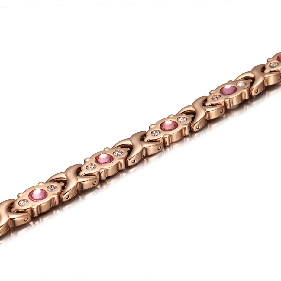 Розовый кристалл драгоценный камень браслет магнитный здоровье био энергии