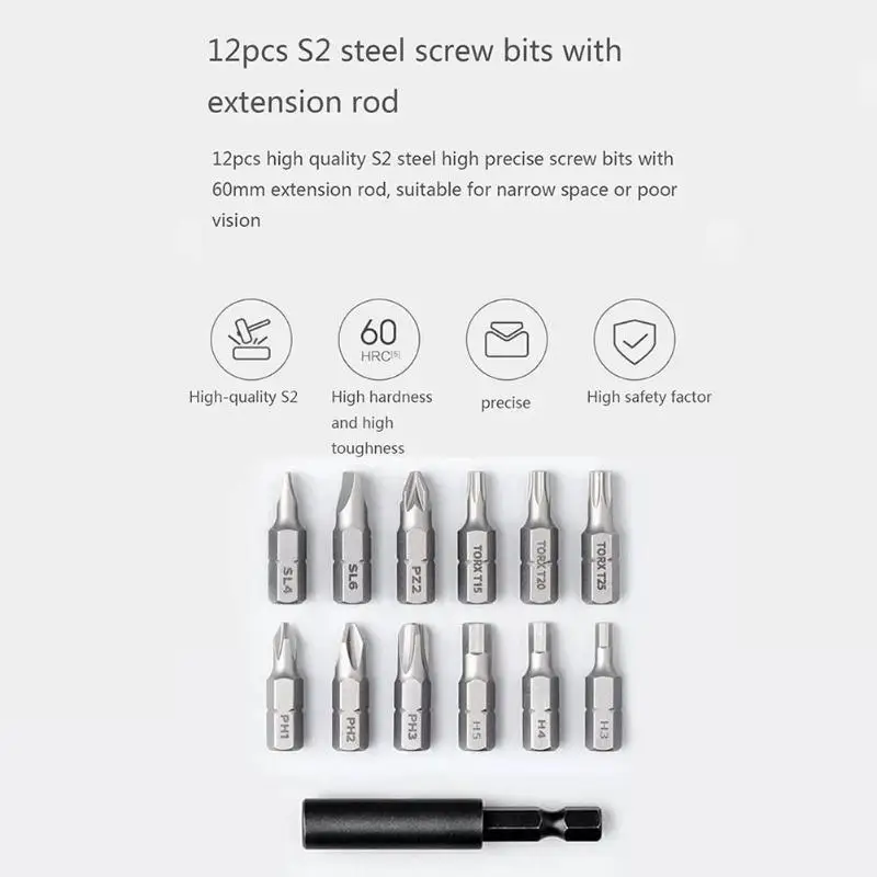 Для Xiaomi Mijia электрическая отвертка 3,6 V 2000mah аккумулятор патент беспроводная конструкция 5N. M Крутящий момент Беспроводная перезаряжаемая отвертка