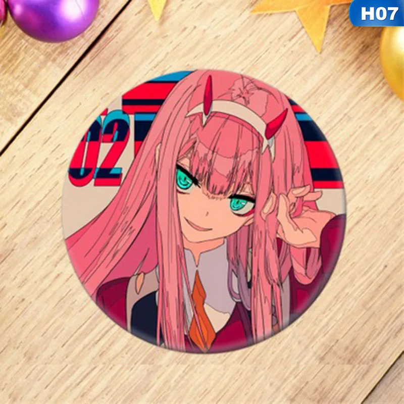 7 Новинка 1 шт. аниме DARLING в FRANXX значок косплея мультфильм ноль два симпатичная брошь, булавки пакеты для сбора Значки для рюкзаков - Окраска металла: 7