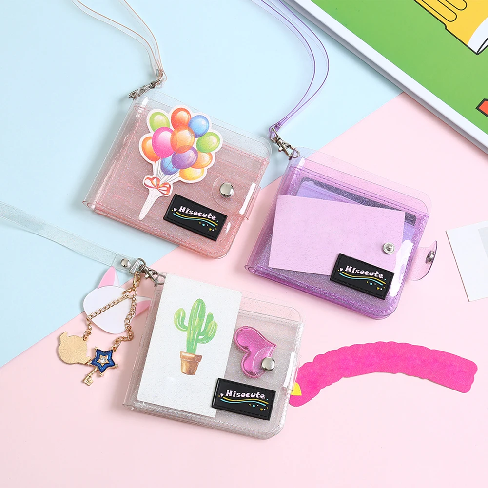 Прозрачный складной кошелек для удостоверения личности короткий бумажник из ПВХ