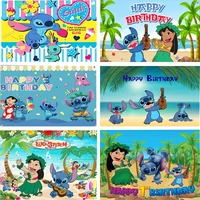 disney lilo and stitch backdrop birthday party banner background for photography children birthday party decoration supplies