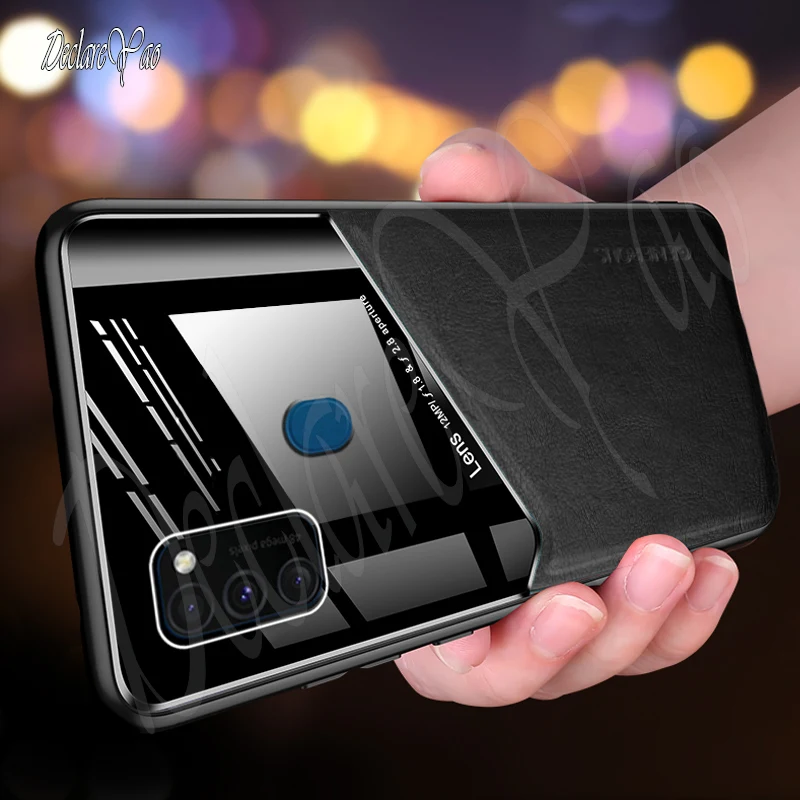 M62 Крышка DECLAREYAO Slim Leather Coque Для Samsung Galaxy M11 M21 M22 M30S M31 M31S M32 M51 M60S F62 Чехол Жесткий Металлический Магнитный