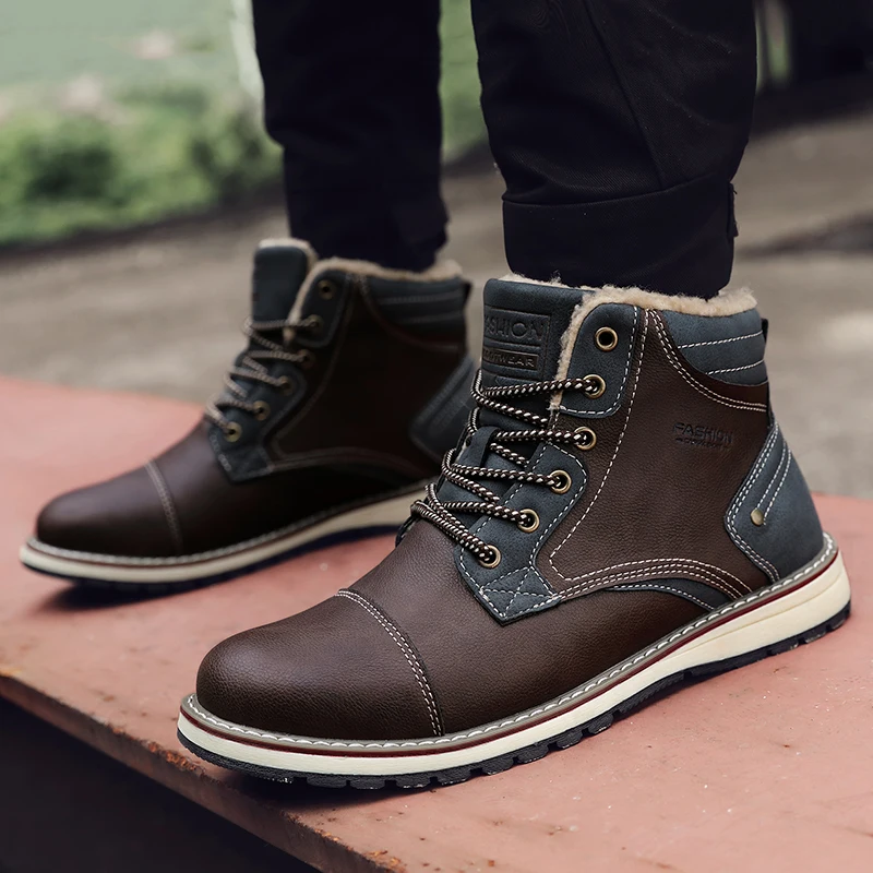 Теплые зимние ботинки мужские теплые мужская обувь уличные ботильоны