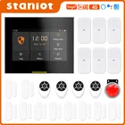 Система охранной сигнализации Staniot Tuya, 22 комплекта, беспроводная, Wi-Fi, GSM и 4G, сенсорная, 433 МГц, Поддержка IOS и Android,Горячая продажа в России, поддерживает 10 языков и голосов