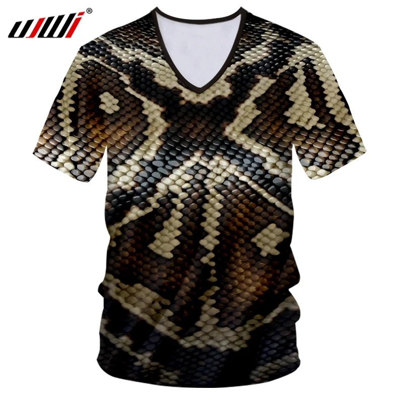 Футболка UJWI мужская с V образным вырезом тенниска в стиле панк рок модная майка