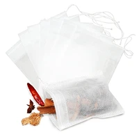 100pcs disposable tea bags filter bags with string heal seal non woven coffee herbs fabric spice filters teabags home or office