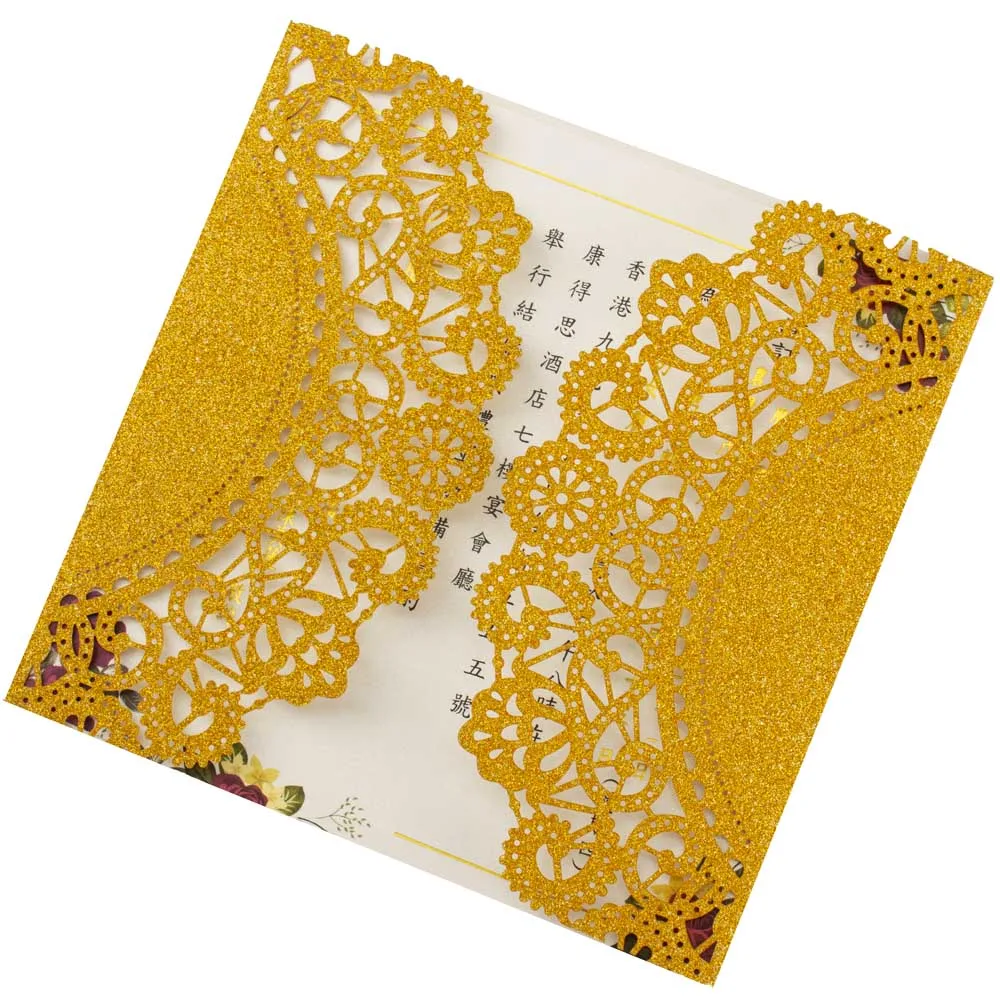 1 шт. образец бесплатная доставка лазерная резка квадратные золотые блестящие