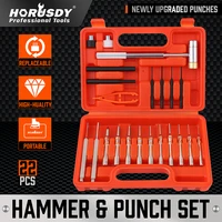 horusdy new 22pc hammer punch set brass steel plastic punches gunsmithing maintenance case
