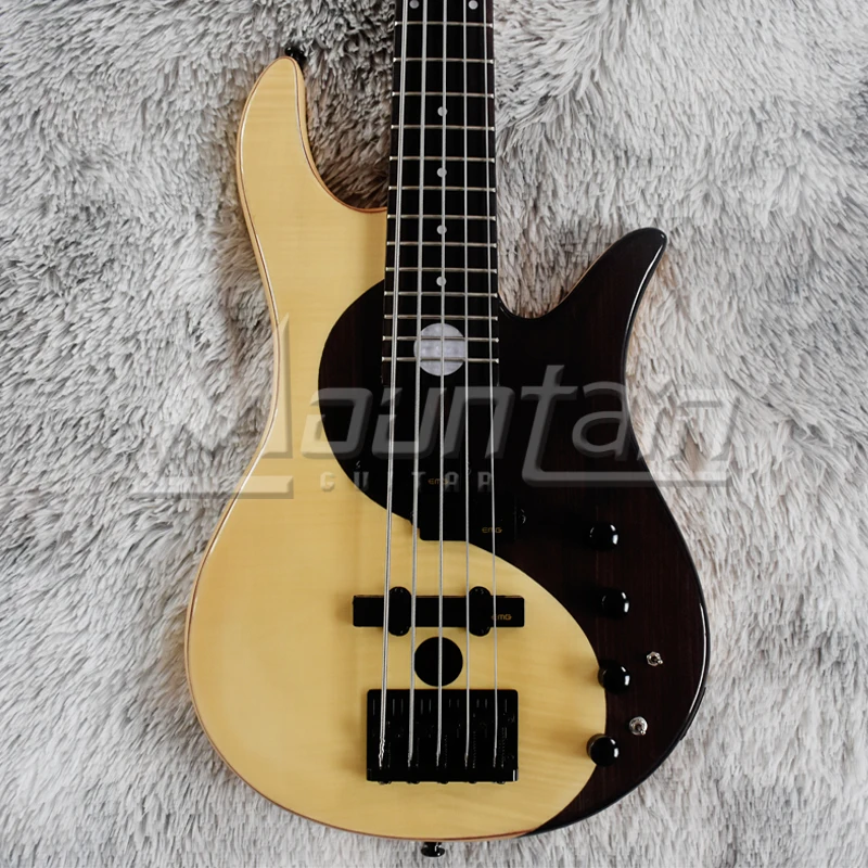 Горный бас электрический Пламя клен Топ дерево тело шеи Бесплатная