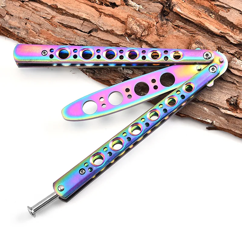 Складная расческа из нержавеющей стали тренировочный нож бабочка для бороды