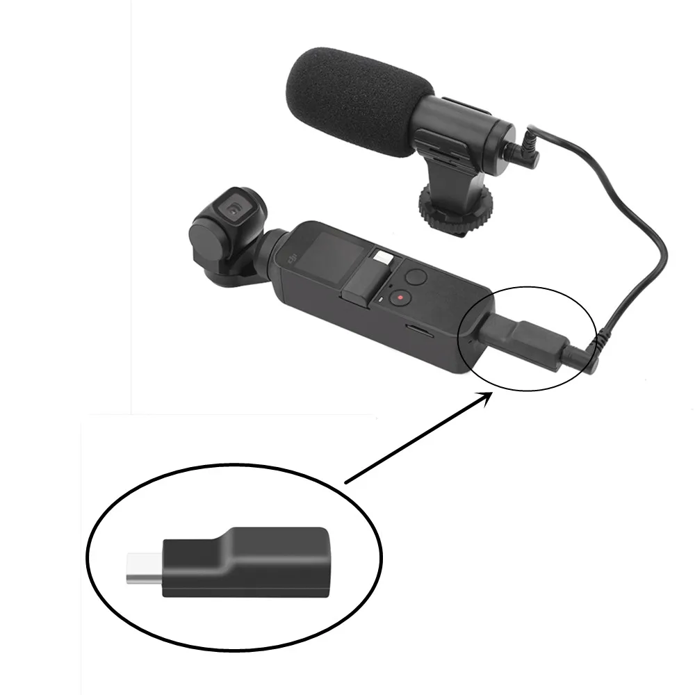 

3.5 MM Microphone Audio Adapter for Osmo Pocket 1/2 Supports External Extension Self-timer Record Video Accessories