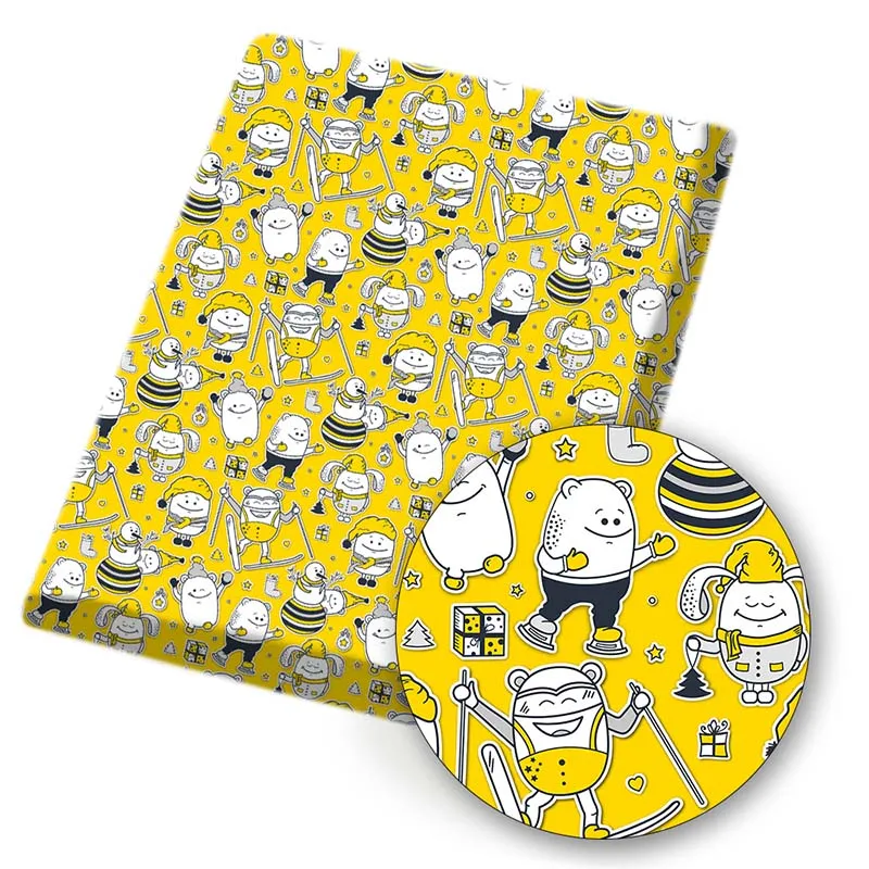 

Polyester Cotton Fabric Cartoon Printed Cloth Sheets Home Textile Patches DIY Handmade Bags Dress Making Material 45*150cm 1pc