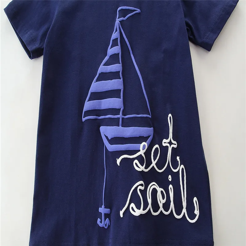 

Jumping Meters New Summer Boys Short Sleeve Sets Cotton Hot Selling Kids Clothing Sets Tops + Shorts Childen's 2-7 Years Suits