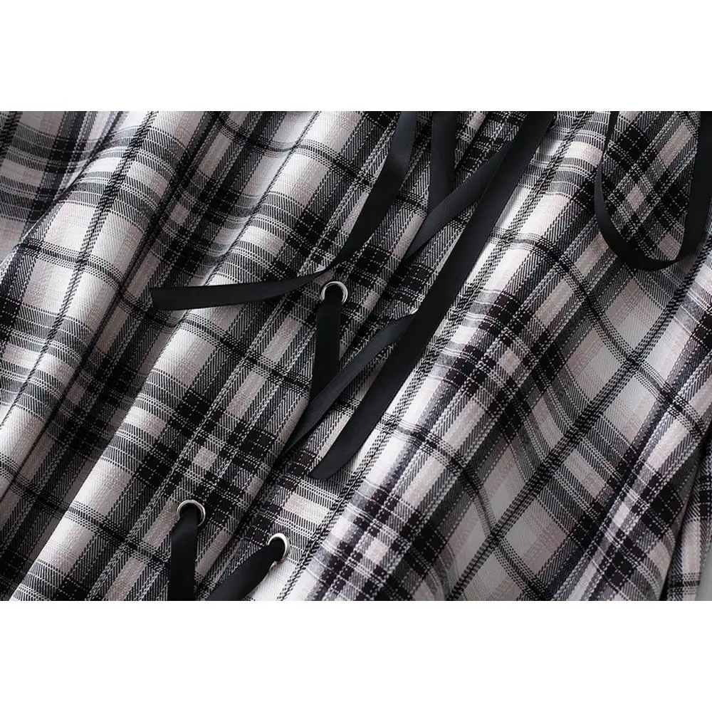 

College Style Long Plaid Skirt VD1806 2021 New Women Summer Midi Maxi Skirt