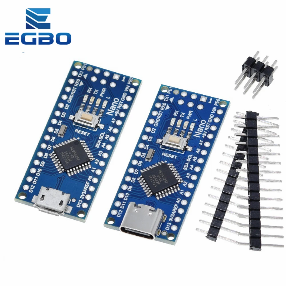 Плата контроллера типа C / Micro USB CH340 Nano 3 0 ATmega328P плата совместимая с Arduino драйвер V3.0