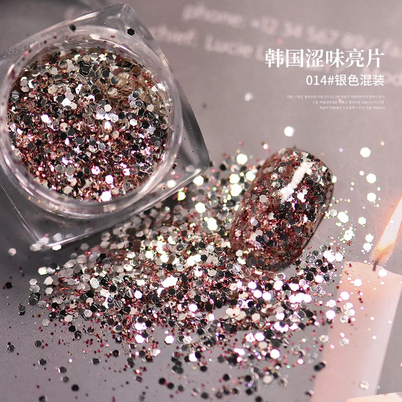 8 цветов красочная блестящая пудра для ногтей блестки лазер сияющая Пыль дизайна