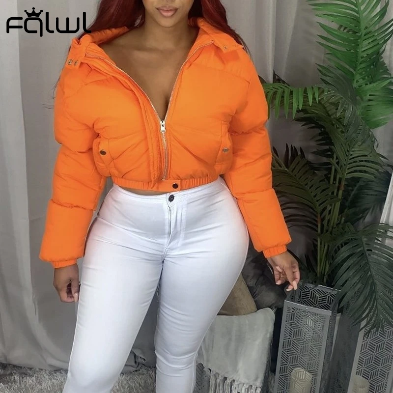Пуховик с капюшоном и длинным рукавом FQLWL женские куртки 2020 пузырьковое пальто
