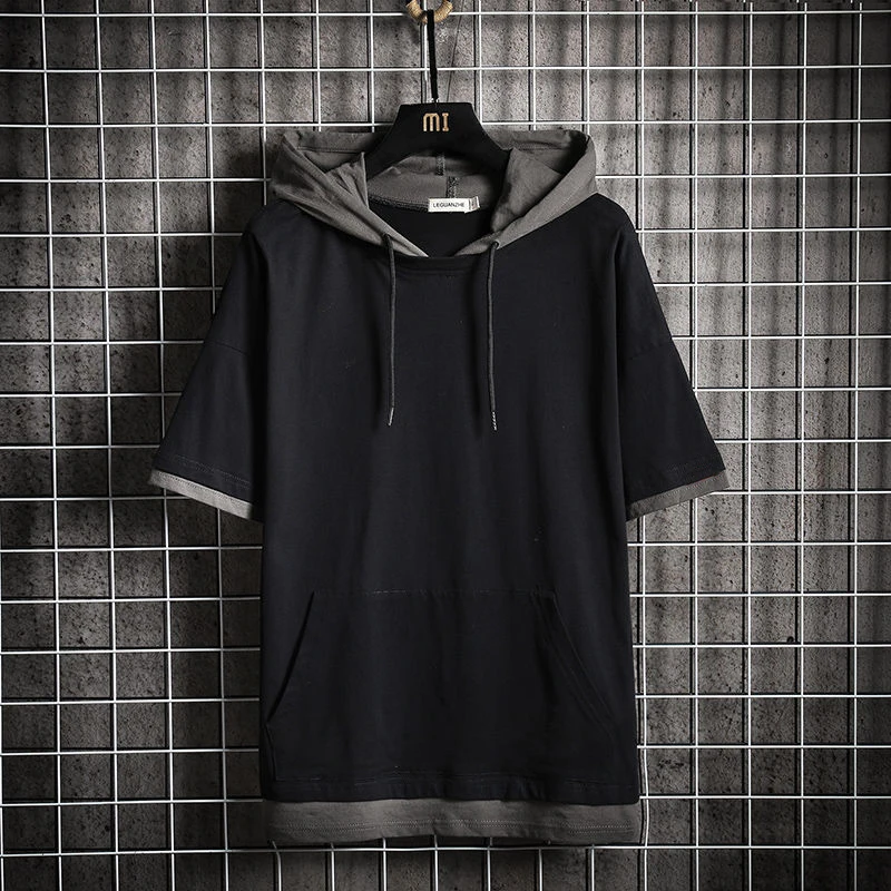Футболка Idopy мужская с капюшоном японская городская мода пуловер в уличном стиле