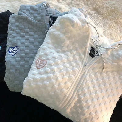 Свитер кардиган пальто с длинными рукавами модный клетчатый для ванной комнаты |