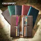 GROJITOO, хит продаж, ручная работа, Crazy Horse, кожа, первый слой, Воловья кожа, Мужской Длинный кошелек, женский клатч, кошелек для карт, отделение для монет