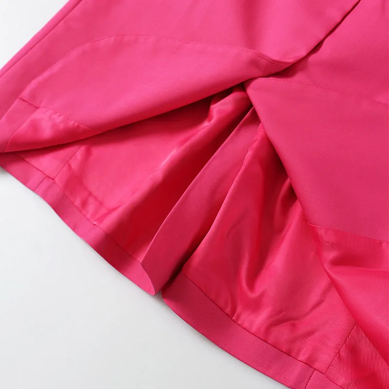 

SeeBeautiful Back Hollow Out Stitching Loose Blazer Coat Notched Short Sleeve Button New Fashion Spring Summer 2021 Woman E356