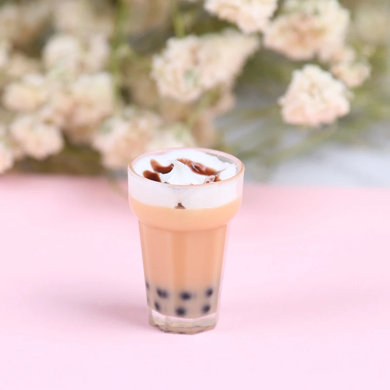 

New 1pc 1:12 Resin Dollhouse Mini Milk Tea Water Cup Miniature Dollhouse Accessories Cups Toy Mini Decoration Gifts