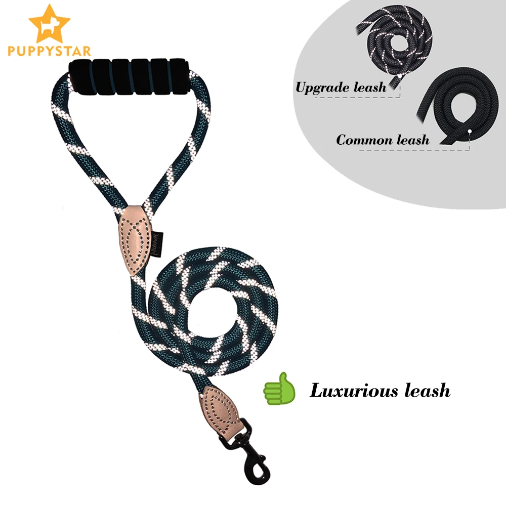 Плетеный Канат большой Поводок для собаки 150 см нейлоновый отражающий поводок