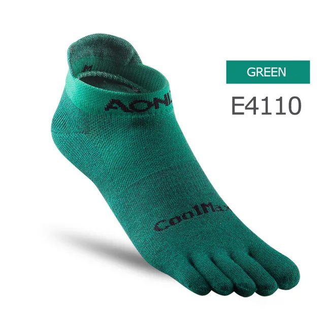 E4110 GREEN AONIJIE E4110 Унисекс Легкие низкие спортивные носки с пальцами "три четверти" для пять носком бег босиком обувь марафона - Цвет: E4110 GREEN