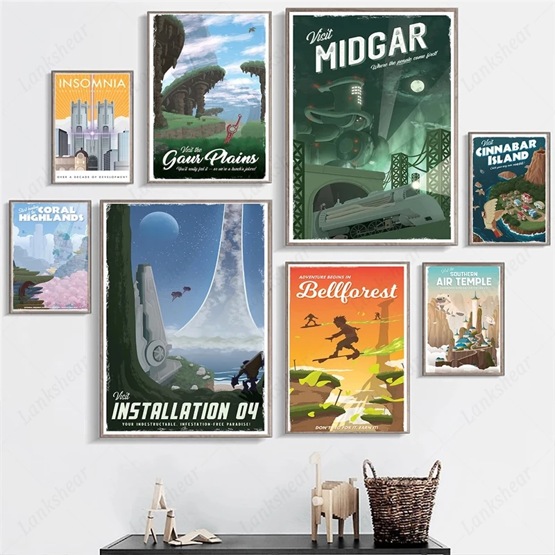 Пейзаж Midgar плакат потерянный лес бессонница путешествия холст живопись