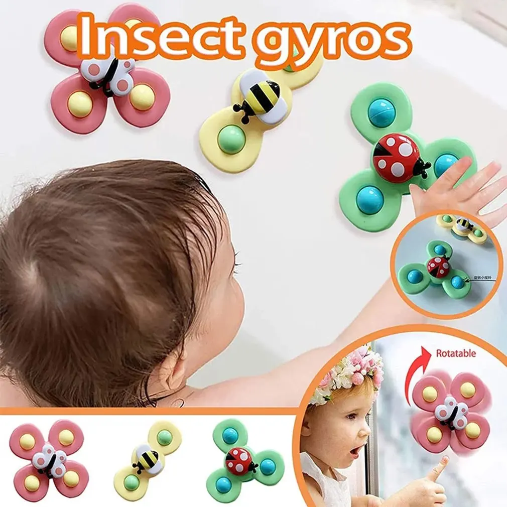 

Baby Rattles For Kids Shower Bathroom Grasping Gyro Animal Sucker Spinner Montessori Touch Sensory toys For Newborn 0-12 Months
