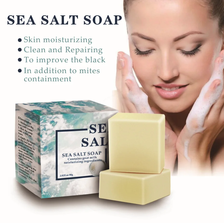 Морская соль мыло для удаления поры акне прыщей лечение морская очиститель