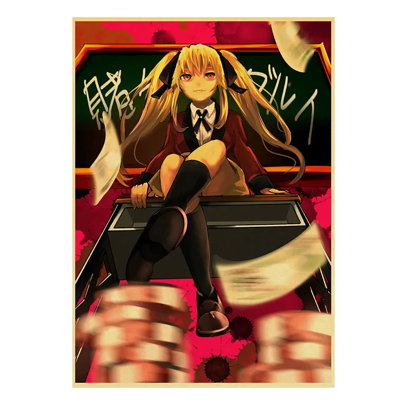 

Kakegurui Retro Anime Poster Classic Japanese Animation Canvas Painting HD TV Home Coffee House Bar Decoration Wall Art Pictures