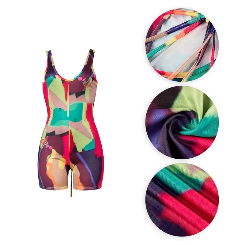 

ZOOEFFBB Trendy Hollow Out Bodycon Playsuit for 2021 Fashion Women Summer Clothes Rompers One Piece Jumpsuit Vacation Outfits