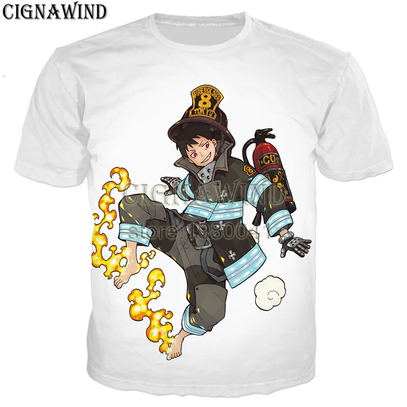 Футболка Мужская/женская с 3D принтом аниме Fire Force модный топ коротким рукавом