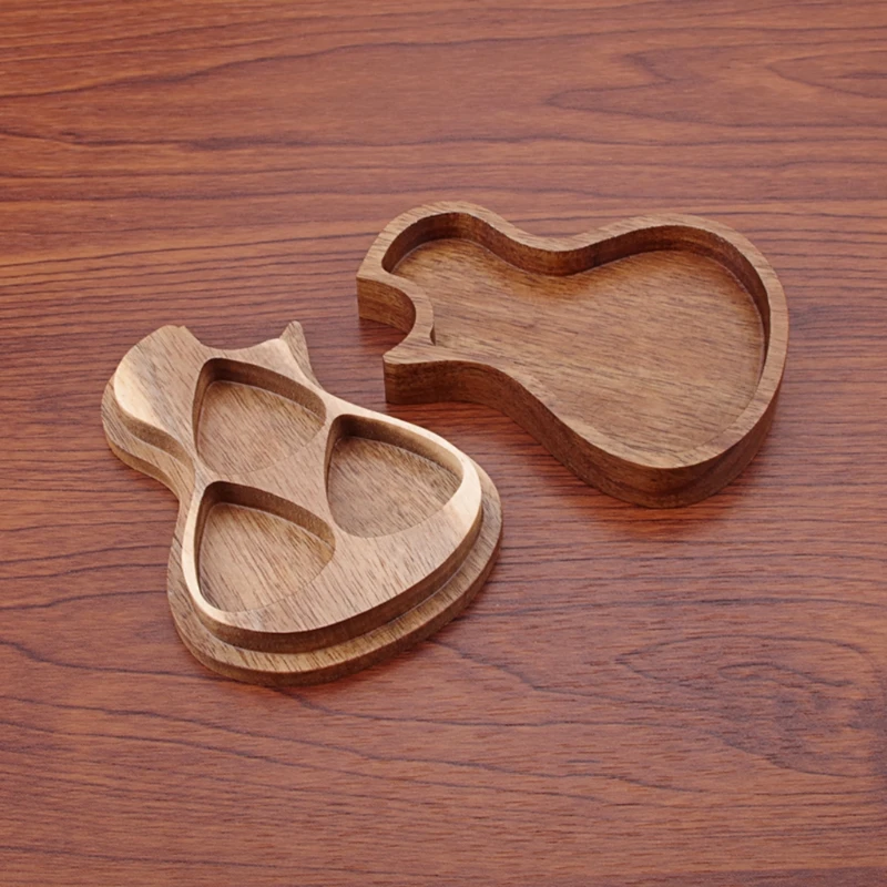 

1Pc Guitar Pick Holder Wooden Plectrum Guitar Case Personalized Mediator Storage Box Bass Pack Jazz Gift