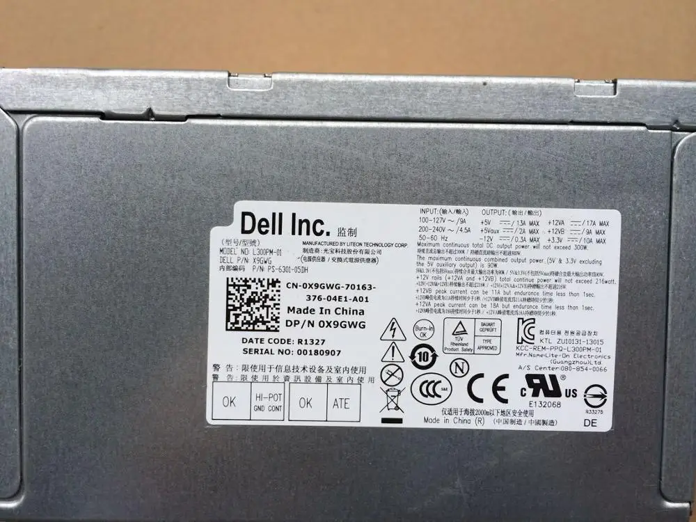 Для DELL 390 790 990mt источник питания L300PM-01 D300EM01 X9GWG VK8VC 300W | Компьютеры и офис