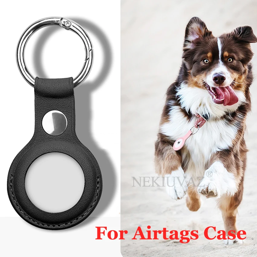 

For Apple Airtag Case PU Leather Portable Case For Airtag Keychain Locator Tracker Anti-lost Device Location Protective Sleeve