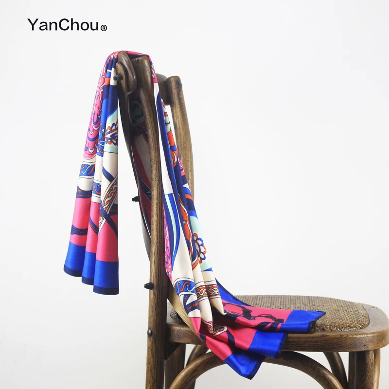 100% шелковый саржевый квадратный Европейский платок женская дизайнерская шаль