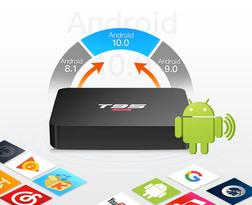 Android 10.0 Smart TV Box T95 Super 2GB 16GB Allwinner H3 Quad Core 4K HDR 2.4G WIFI Youtube Set Top Media Player | Электроника