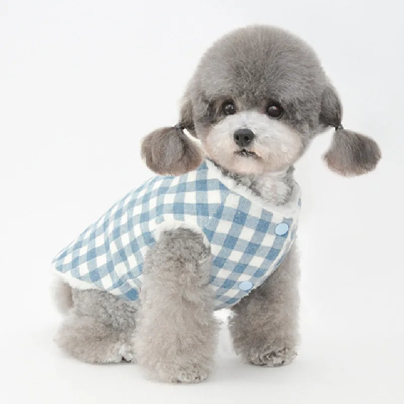 

Winter Dog Vest Plaid Coat Cat Puppy Chihuahua Yorkshire Clothes Poodle Bichon Pomeranian Maltese Schnauzer Clothing Dropship