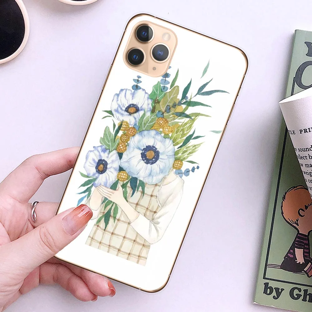 Милый прозрачный чехол для телефона с принтом iPhone 11 11Pro Max XR XS X 8 7 6 6S Plus мягкий