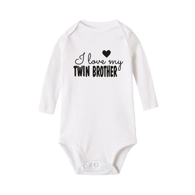 I Love My Twin Brother Sister Новорожденные малыши мальчики девочки хлопковые милые Близнецы