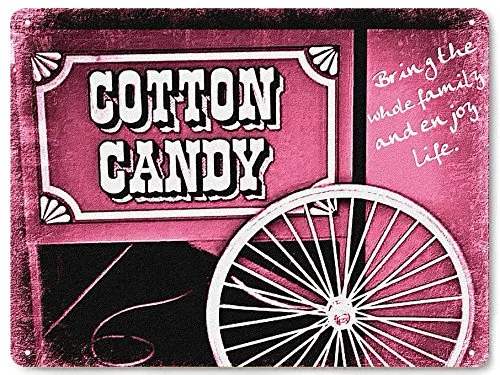

Cotton Candy Stand Metal Sign Circus Carnival Vintage Style Wall Decor