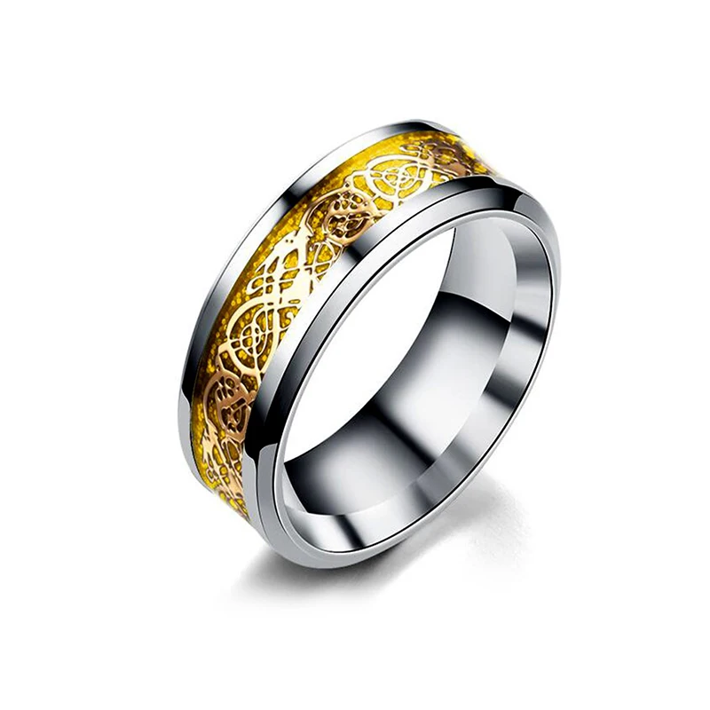 Новые модные кольца 8 мм из нержавеющей стали мужские ювелирные изделия