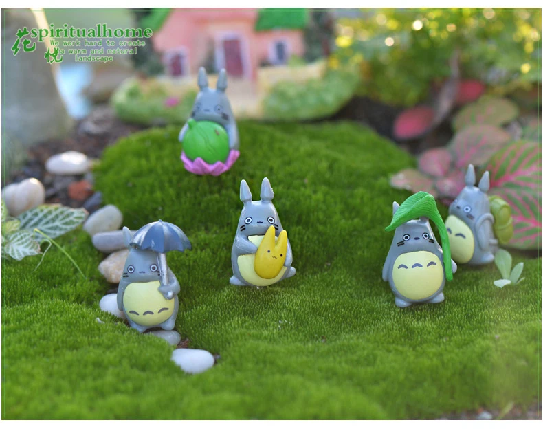 3 см мини каучуковая игрушка 10 шт./компл. унесенная спиралью Тоторо Kawaii Игрушка Декор для рабочего стола автомобиля Горшечное растение