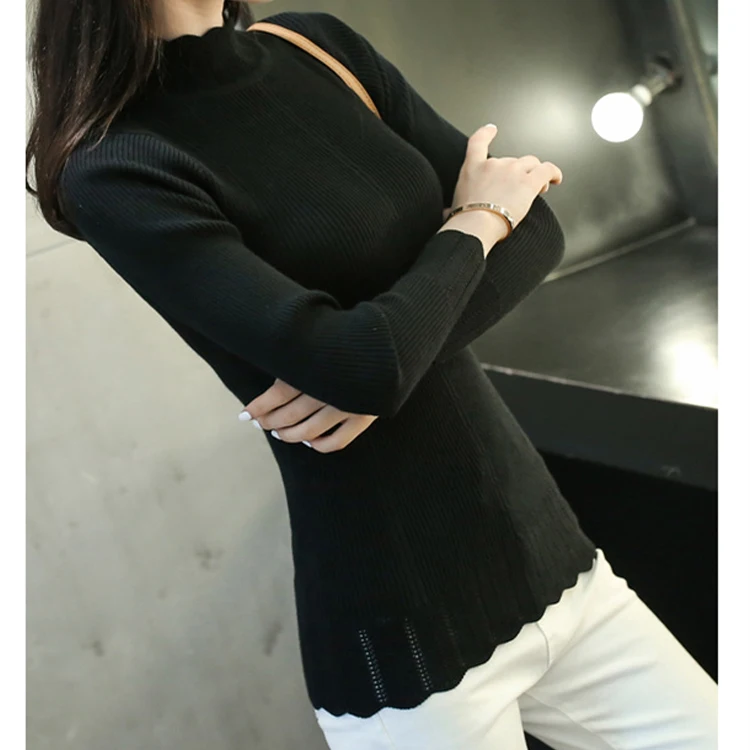 Осень и зима Половина Водолазка пуловер свитер платье для женщин Тонкий теплый