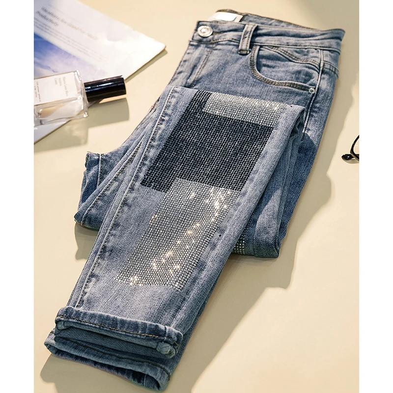 Джинсовые брюки женские новые джинсы модные облегающие повседневные Эластичные