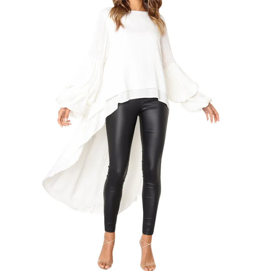 Plus Size Boho Women's Blouses Irregular Ruffles Shirt Women Tops Long Sleeve Sweatshirt Pullovers Womens Shirts Big Sizes | Женская